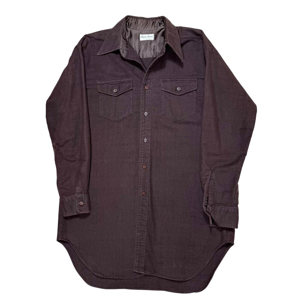 Vtg The King Size Co Mens Brown Flannel Button Down Shirt Big & Tall